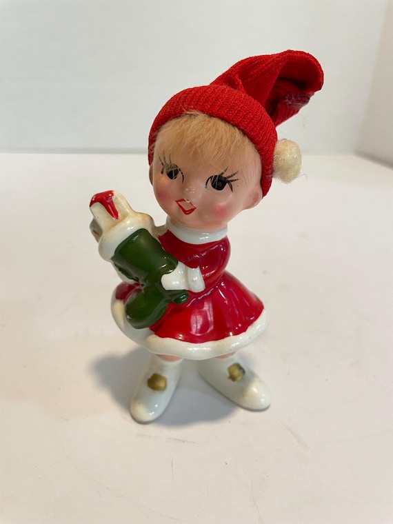ぽむ Vintage Napcoware Christmas Girl Figurine - Etsy