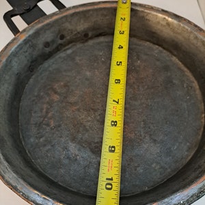 Vintage long handle, hammered copper pan image 6