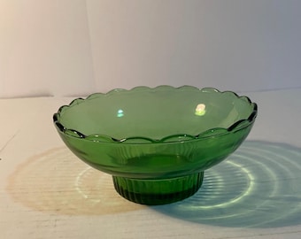 E.O. Brody green scalloped edge bowl