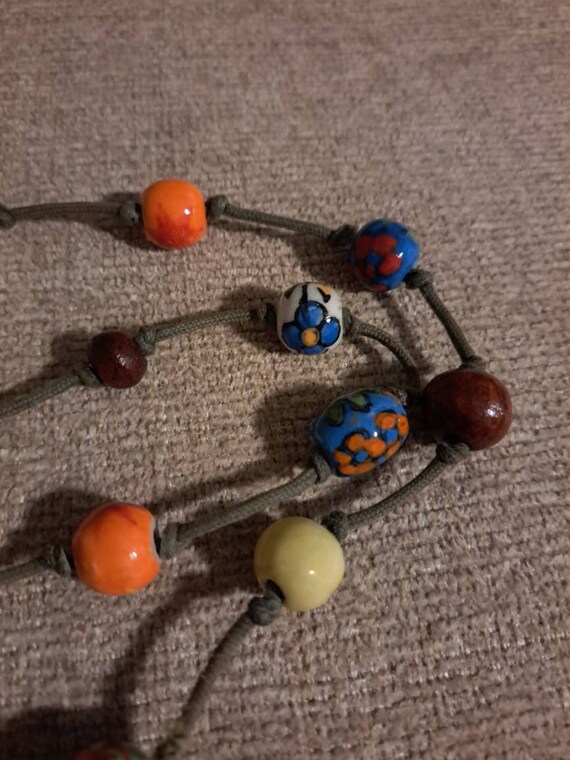 1960 Boho bead vintage necklace - image 6