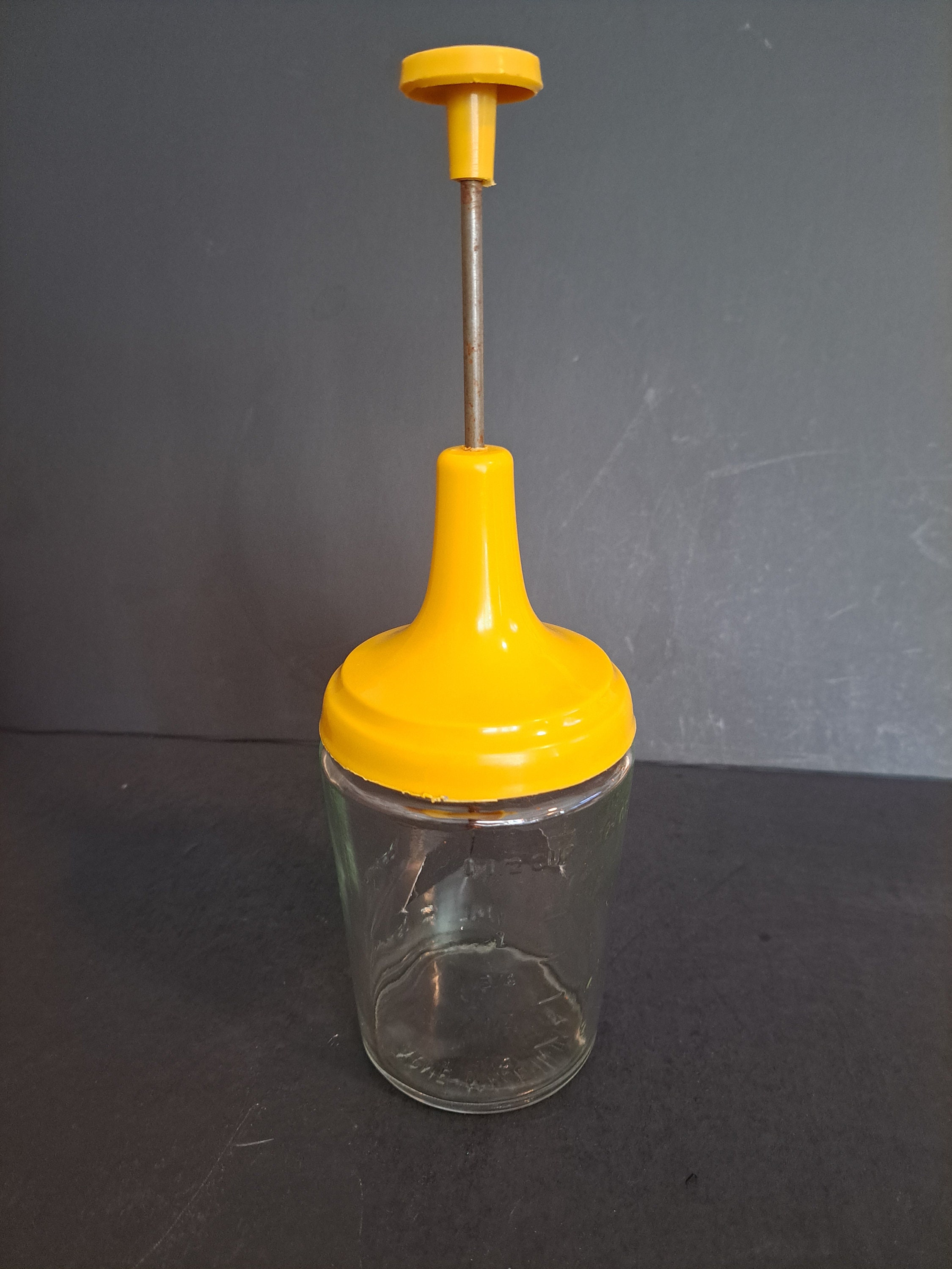 Vintage Nut Chopper Grinder Manual Hand Crank Glass Jar Plastic Measuring  Lid