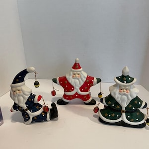 Set of 3 Santa candle holders