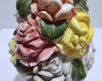Vintage floral topiary table decor