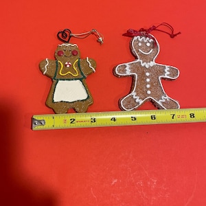 Gingerbread man and woman Christmas ornaments