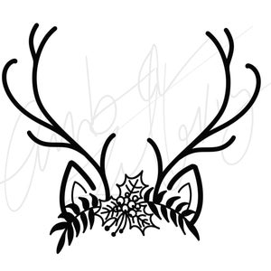 Reindeer pretty svg for diy holiday decor Cricut svg jpeg bundle
