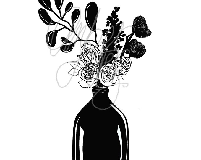 Flowers in Vase Svg and Jpeg Bundle - Etsy