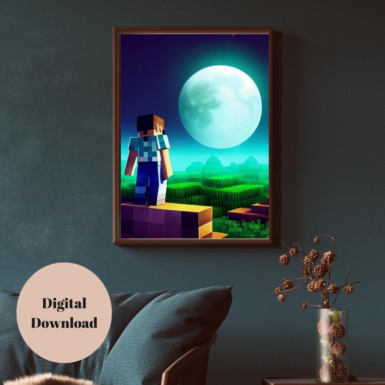 Minecraft Printable Wall Art | Gaming Decor | Game Poster | Digital ...