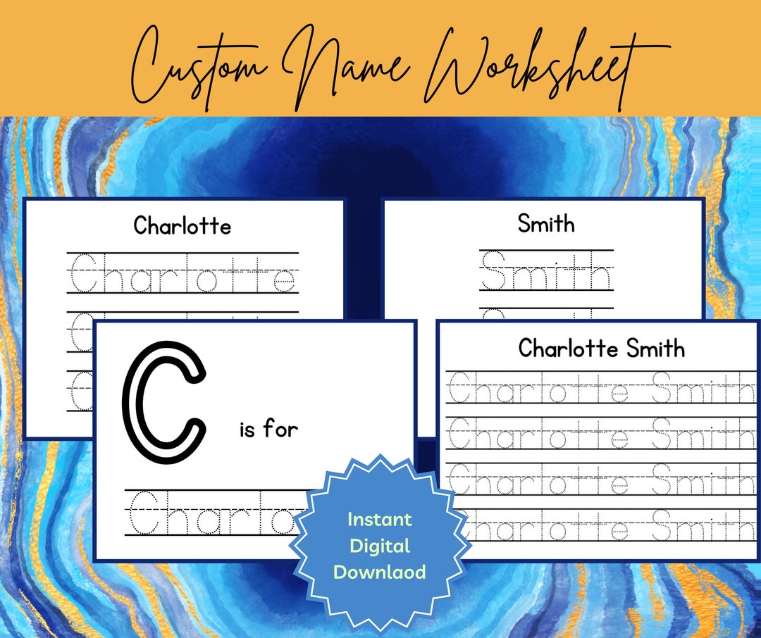 Custom Name Tracing Template Landscape - Etsy