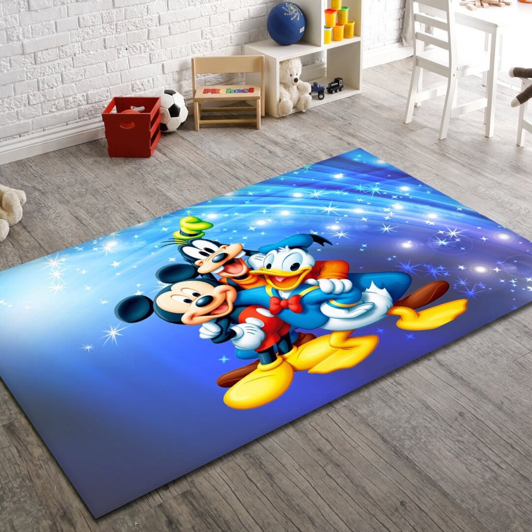 Donald Duck Rug 154 Mickey Mouse Minimalist Rug Kids Rug Etsy