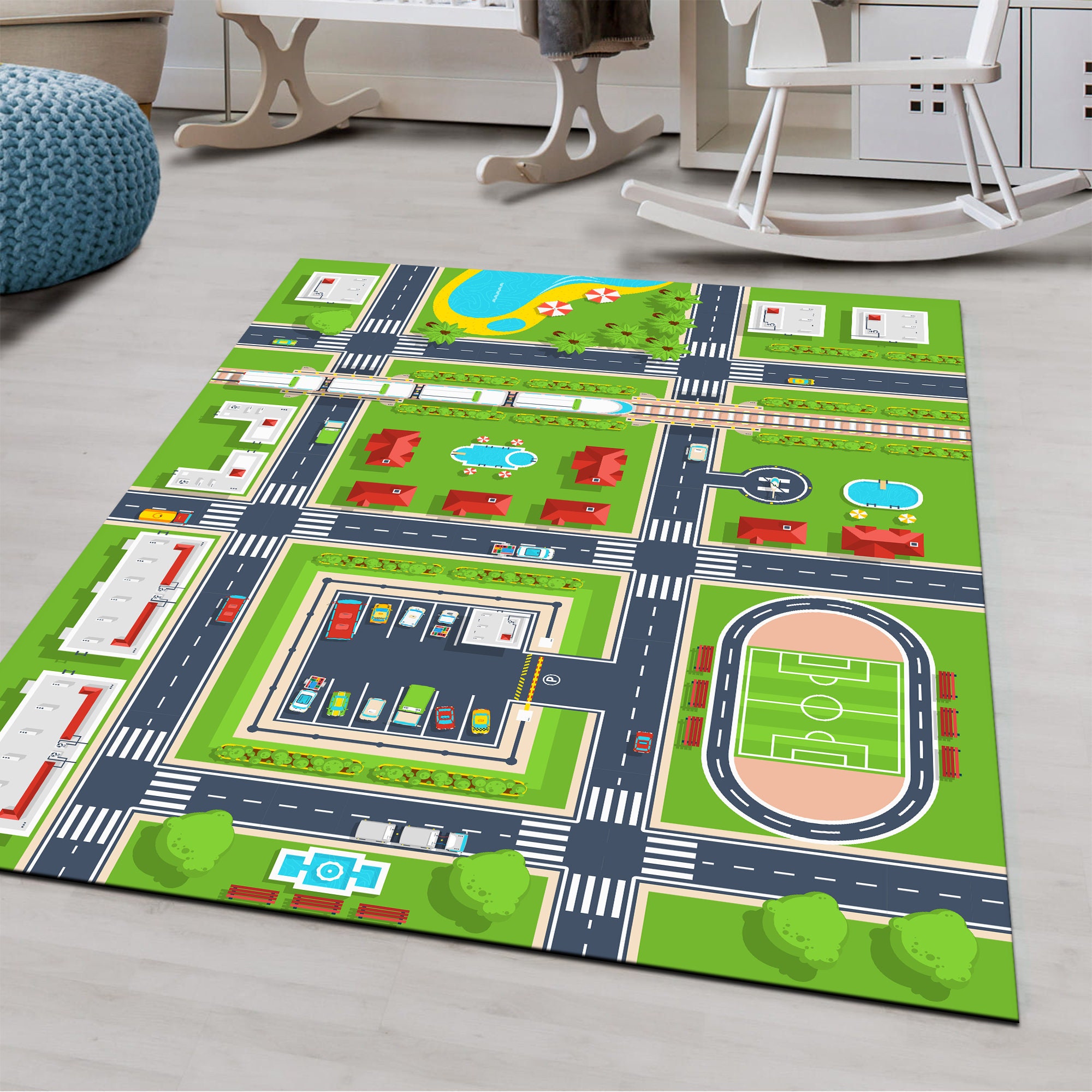 Roads Kids Playroom 315 Road Map Rugs Cars Road Rug Room Etsy
