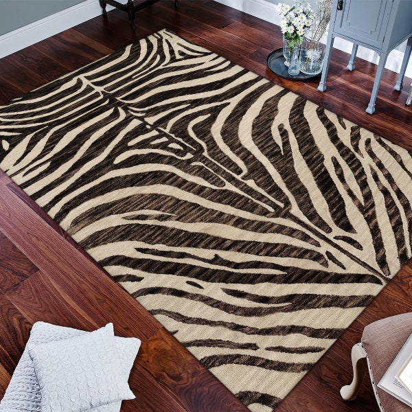 Zebra Rug - Etsy