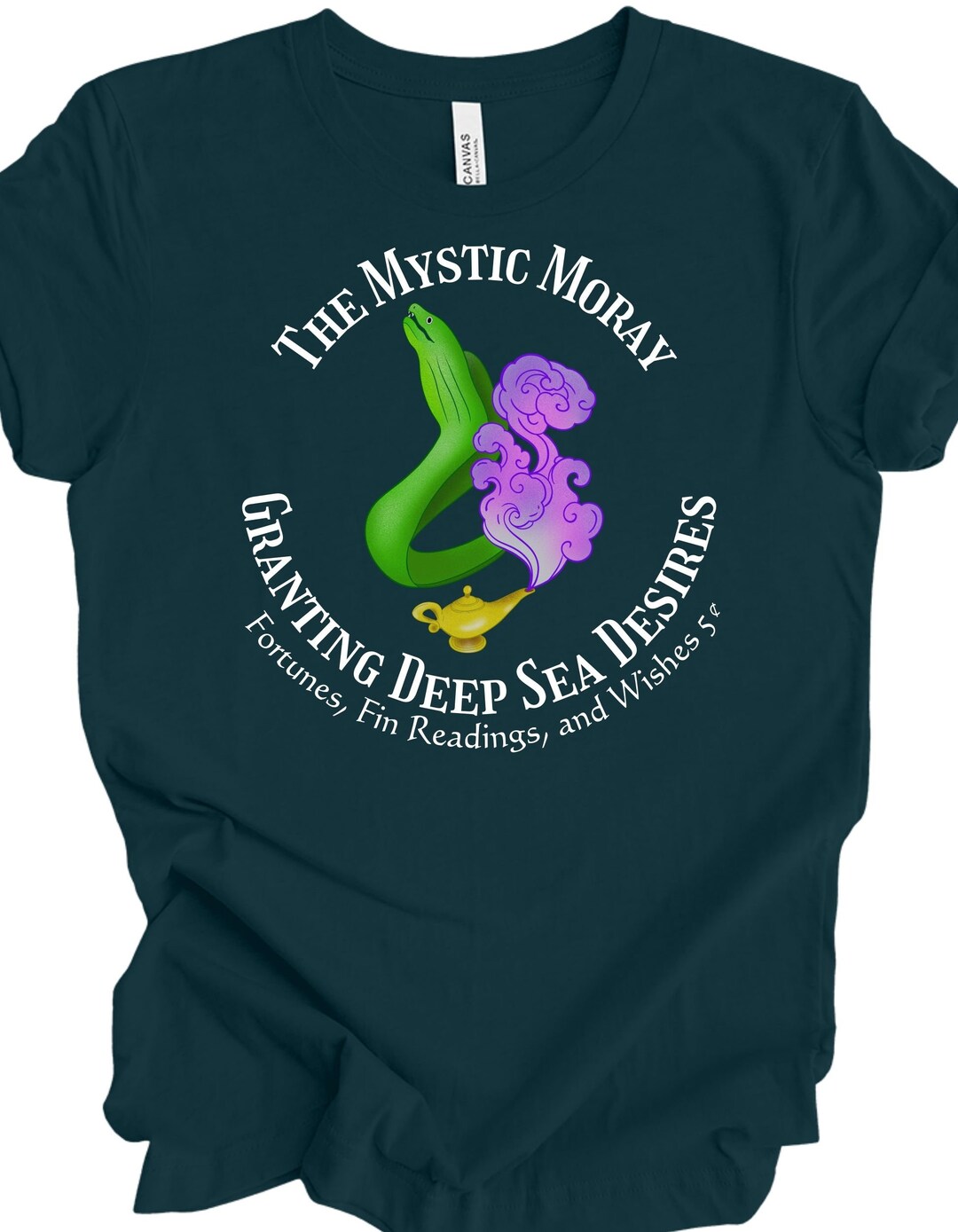 Moray Eel Genie Green Purple Bella Canvas Weird Niche Ocean Etsy