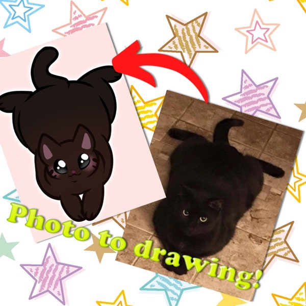 Cat Portrait Commissions - Cute Cartoon Chibi Pets!!
