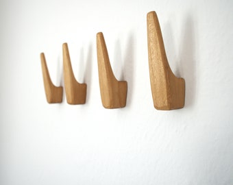 Gancho de pared de madera, ganchos de roble, colgadores de salón, gancho para abrigo, toalla, abrigo, estante tallado hecho a mano, clavijas decorativas montadas en la pared