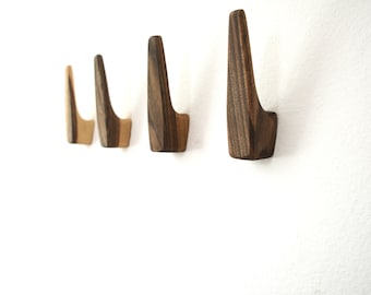 Handmade Walnut Wood Wall Hook: Entryway Coat & Towel Hanger, Housewarming gift