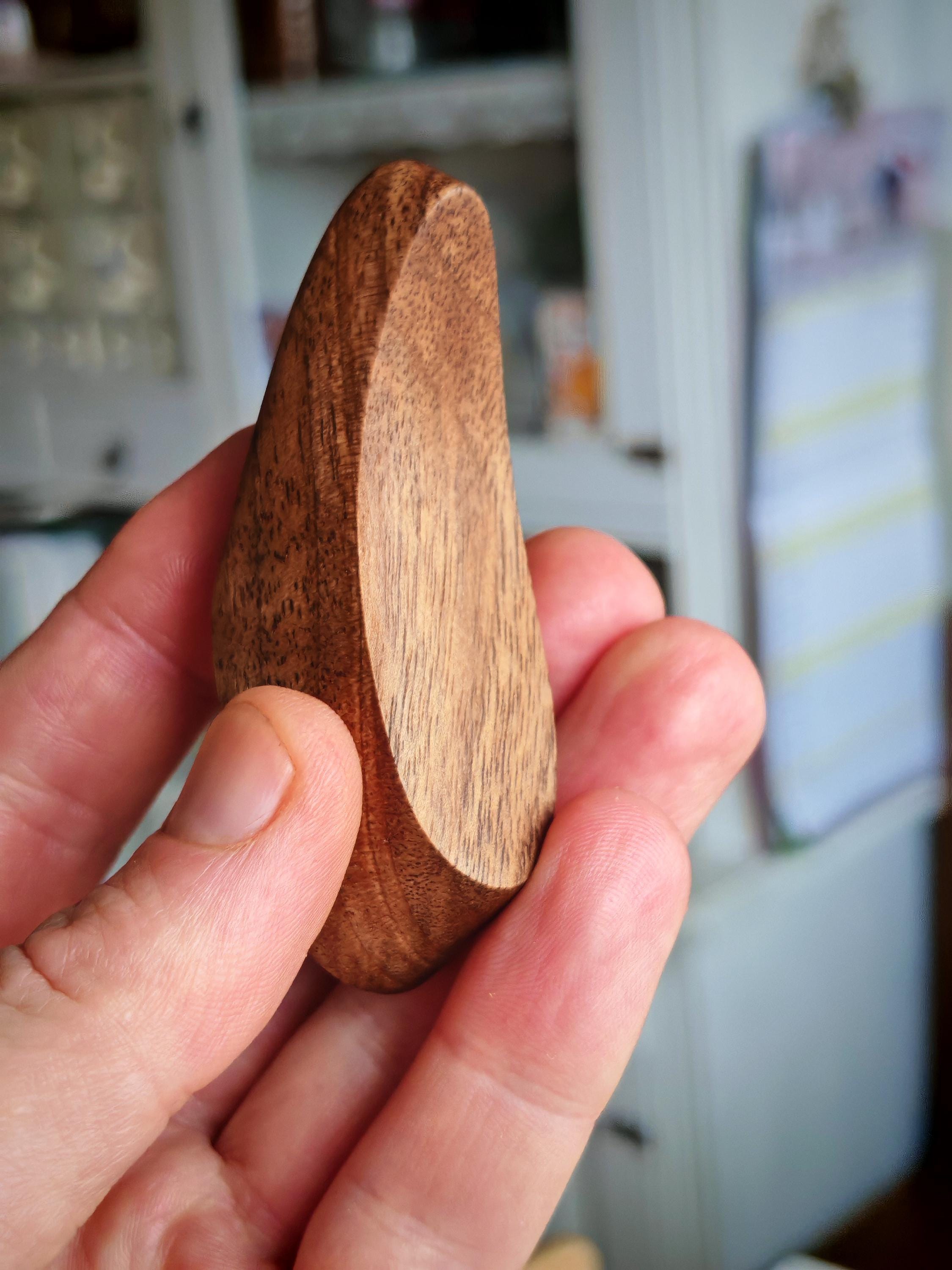 perfk 4X Ganci in Legno da Parete Ganci in Legno per Cappotti Ganci da Parete rustici Moderni Pomelli in Legno per armadietti per Borse, Sciarpe