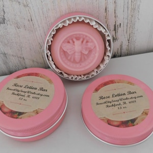 Lotion Bars/Gift Ideas/Hard Lotion/Rose/Lavender/Cocoa Butter