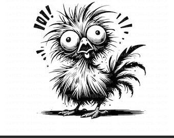 Angry chicken svg, Crazy chicken svg, Funny chicken silhouette, Chick svg, Rooster svg, Farm svg, Chicken Vector, Hen svg, Bird cut file