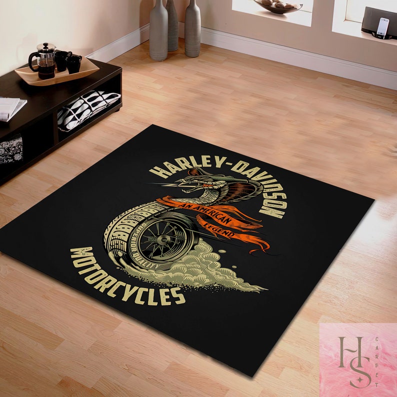 Motorcycle Logo Rug Motorcycle Rug Chopper Motor Mat Motor Etsy