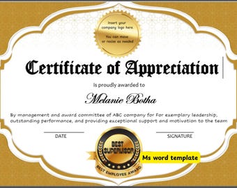 Best Supervisor | Microsoft Word Template | With Customized Ribbon ...