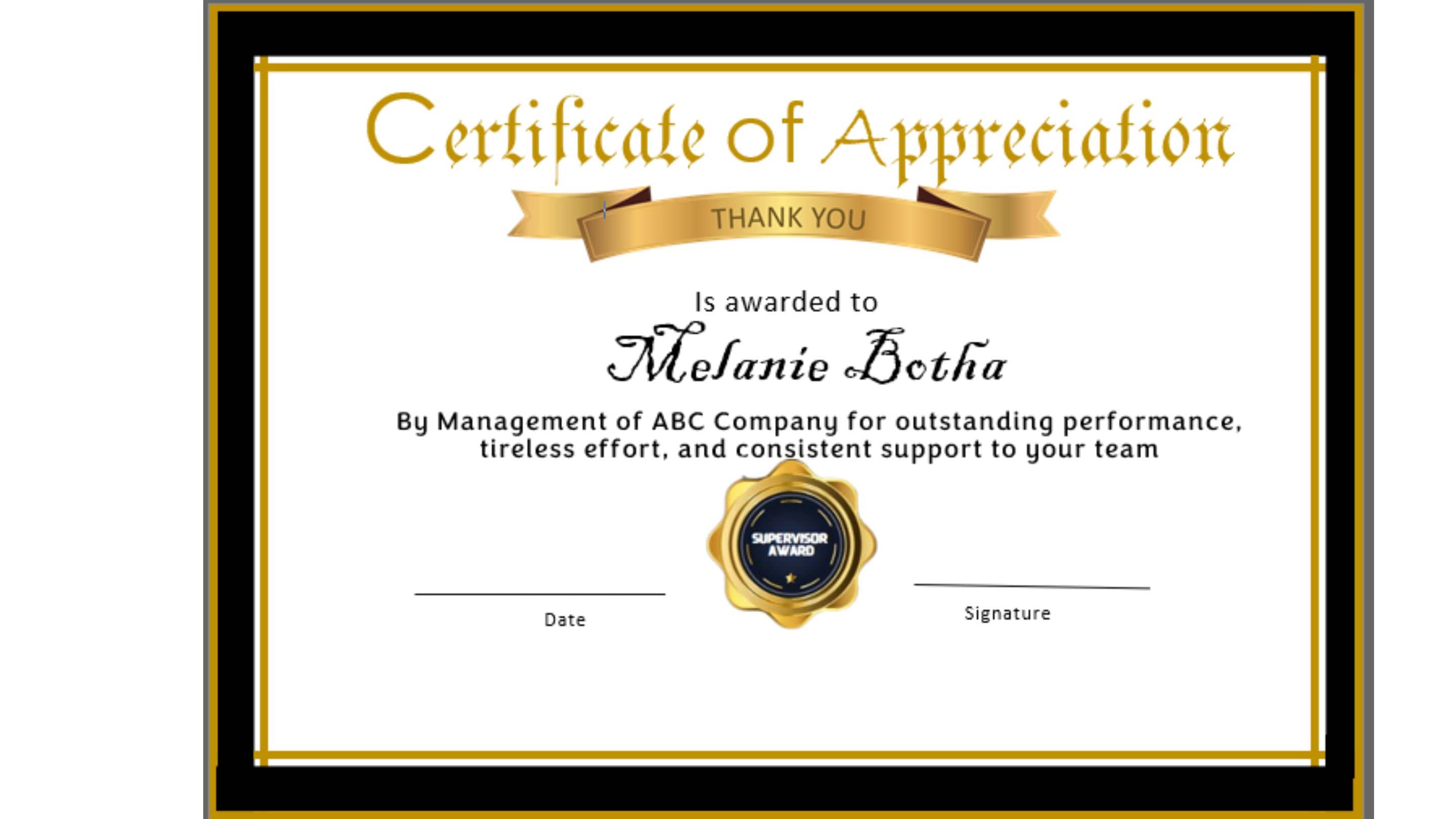 Best Supervisor Certificate Template in Ms Word Etsy Best Supervisor Certificate Template in Ms Word Etsy