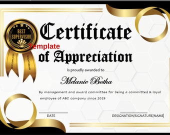 Best Supervisor Certificate Template in Ms Word Etsy Best Supervisor Certificate Template in Ms Word Etsy
