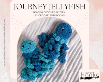 Journey Jellyfish Crochet Pattern, No-Sew Amigurumi (Digital Download)