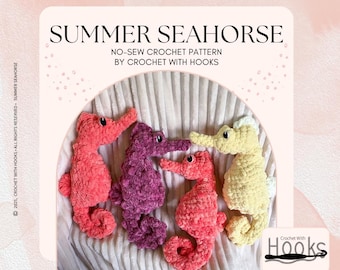 Summer Seahorse Crochet Pattern - Crochet Seahorse - Amigurumi Seahorse - Seahorse Pattern - Ocean Crochet - Summer Crochet