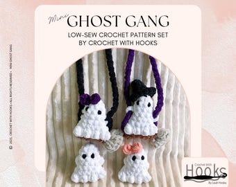 Mini Crochet Ghost Patterns: Hanging Charms (Digital Download)