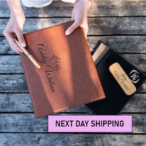 Juego de regalo de cuero personalizado, portafolios personalizado con bolígrafo, obsequio de agradecimiento, obsequios de empresa personalizados, juego de regalo para él, obsequios de graduación personalizados