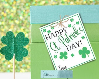 St. Patrick's Day Treat Tags, Kids St. Patrick's Day Card, School St. Patrick's Day Printable Gift Tag, Instant Download, Employee Gifts