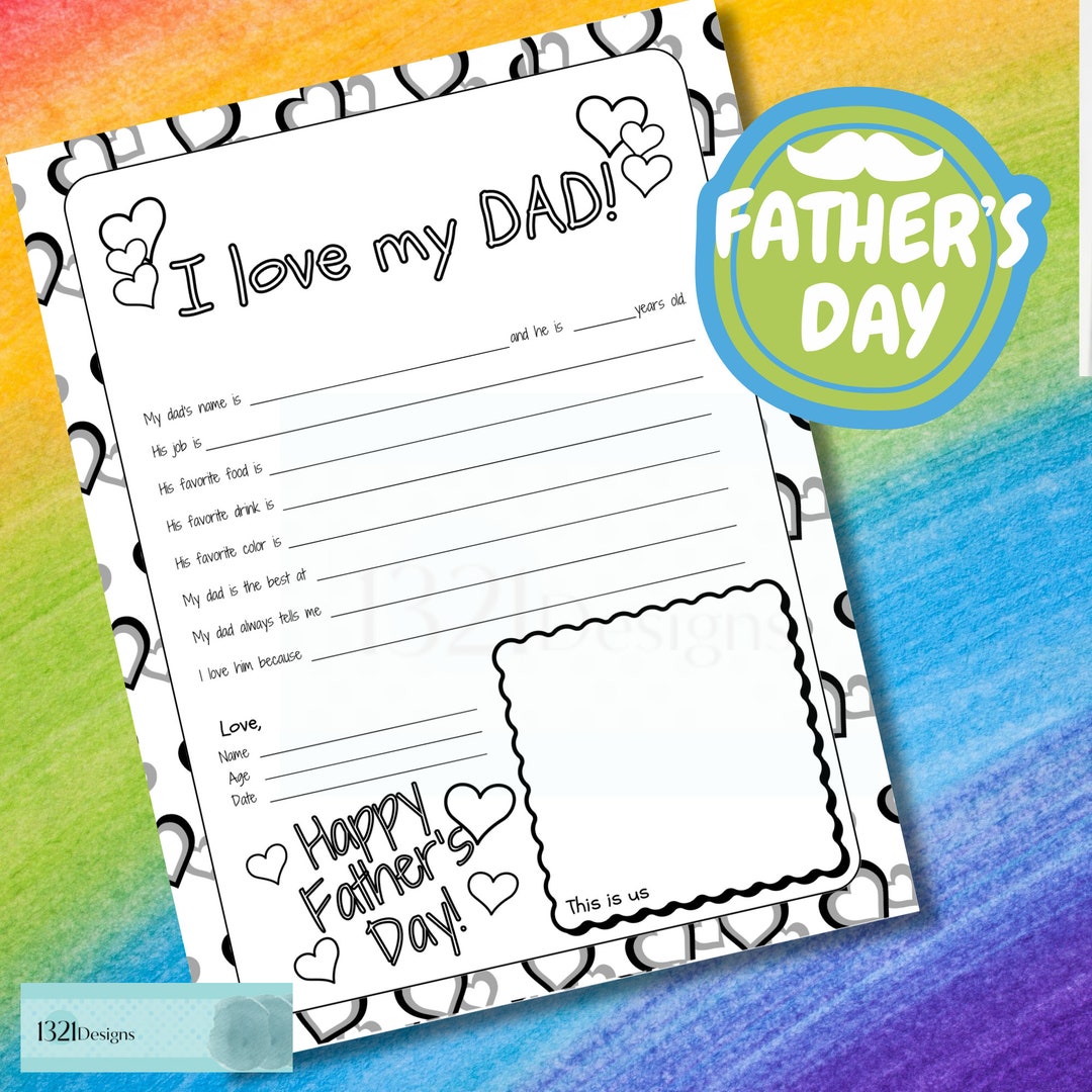 I Love My Dad Coloring Printable Father s Day Worksheet for Kids I Love My Dad Coloring Printable Father s Day Worksheet for Kids