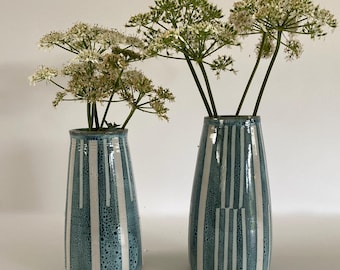 Hand-thrown ceramic bud vase: Snow Forest limited edition