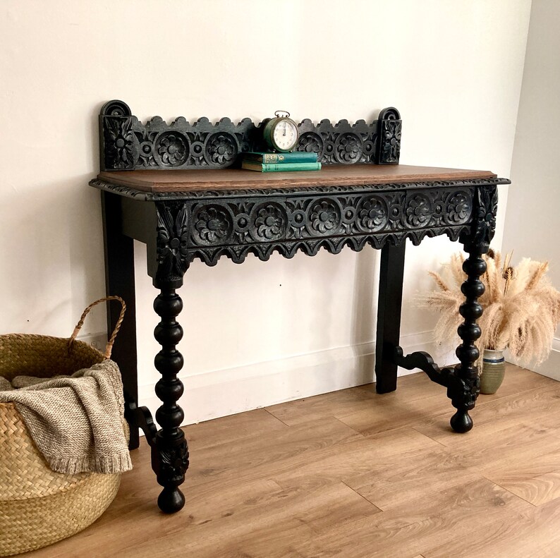 Stunning Antique Hand Painted Console Table Dressing Table Etsy UK
