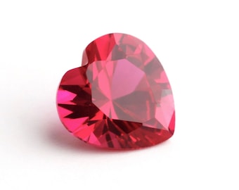 Lab Created Ruby Corundum Heart Faceted AAA Loose Gemstones, Luxury Jewelry Makings, July Birthstones (3x3mm - 15x15mm)
