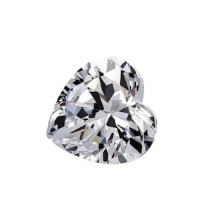 Cubic Zirconia Heart Faceted White Color CZ 5A Loose Gemstones for Luxury Jewelry Makings (3x3mm - 15x15mm)