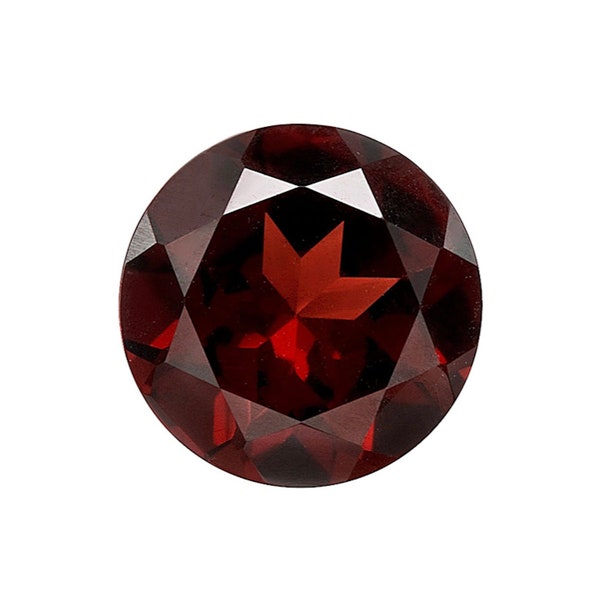 Natural Genuine Mozambique Red Garnet Round Faceted Loose Stones, January Birthstone, Jewelry Makings, Semi-Precious Gemstones (1mm - 10mm)