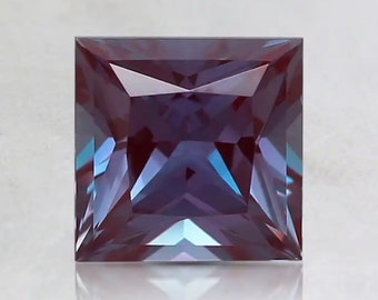 Czochralski Method Alexandrite Loose Gemstones, Lab Created Pulled Alexandrite Princess Faceted for Luxury Jewelry Makings (2x2mm - 10x10mm)