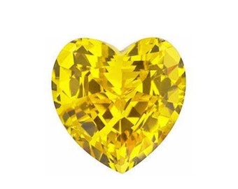 Gemas sueltas de corindón zafiro amarillo facetado en forma de corazón, calidad AAA, creadas en laboratorio, para la elaboración de joyas de lujo. Piedras de nacimiento de septiembre (3 x 3 mm - 15 x 15 mm).