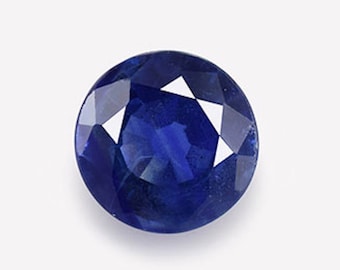 Lab Created Blue Sapphire with Visible Inclusions Round Faceted Loose Gemstones for Luxury Jewelry Makings, September Birthstone(4mm - 15mm)