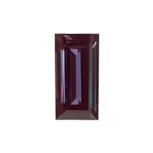 May include: A dark purple rectangular gemstone with a slight iridescent sheen.