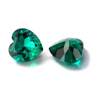 Hydrowärme Smaragd Herz facettierte lose Steine für Schmuckherstellung, Labor erstellt Smaragd, Mai Geburtsstein, Verlobungsringe (3x3mm - 10x10mm)