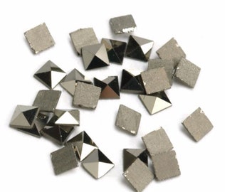 Natürliche Markasit Quadrat Cabochon flache Rückseite lose Edelsteine für DIY Schmuckzubehör (1.2x1.2 mm - 2.4x2.4 mm)