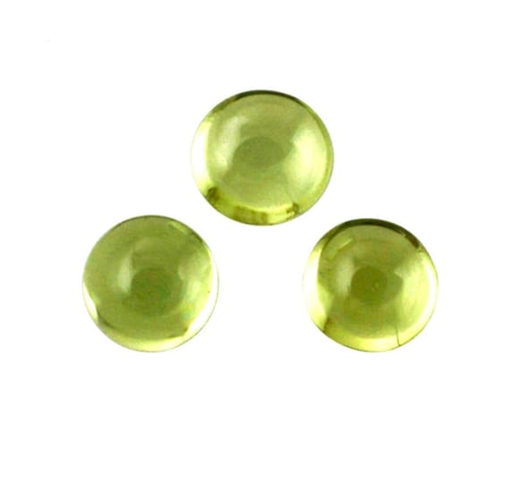 10 Cabochons Ronds Péridot 10 Mm - Pierre Naturelle Qualité AAA - Neuf Avec étiquettes