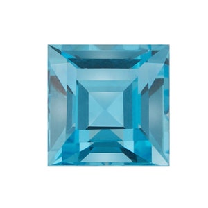 Natural Genuine Swiss Blue Topaz Square Faceted Loose Stones, December Birthstone, Jewelry Makings, Semi-Precious Stones (2x2mm - 7x7mm)