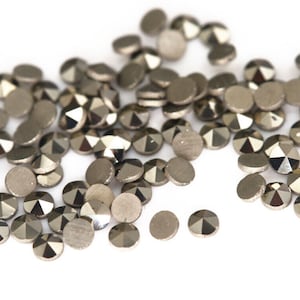 Natural Marcasite Round Cabochon Flat Back Loose Gemstones for DIY Jewelry Makings (0.8mm - 2mm)