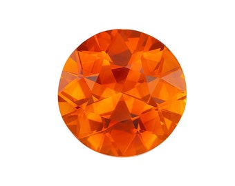 Lab Created Orange Sapphire Corundum Round Faceted AAA Loose Gemstones for Luxury Jewelry Makings, September Birthstones (2mm - 15mm)