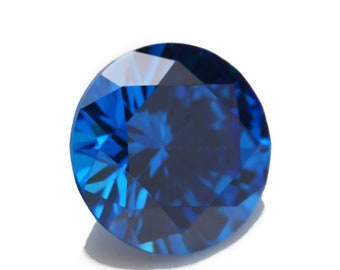 Cubic Zirconia Blue Topaz Round Faceted AAA Loose Gemstones, CZ Luxury Jewelry Makings (0.8mm - 10mm)