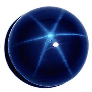 Natural 6 Rays Dark Blue Star Sapphire Round Cabochon Loose Gemstones for Jewelry Makings (6mm - 10mm)