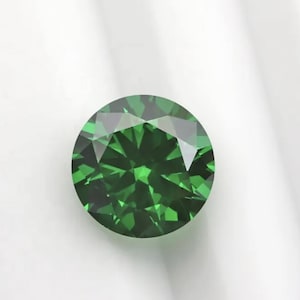Cubic Zirconia Emerald Green Round Faceted AAA Loose Gemstones, CZ Luxury Jewelry Makings (0.8mm - 15mm)